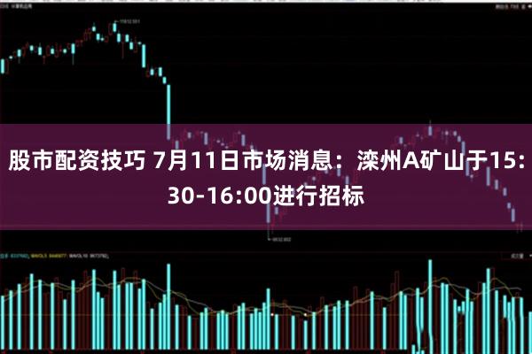 股市配资技巧 7月11日市场消息：滦州A矿山于15:30-16:00进行招标